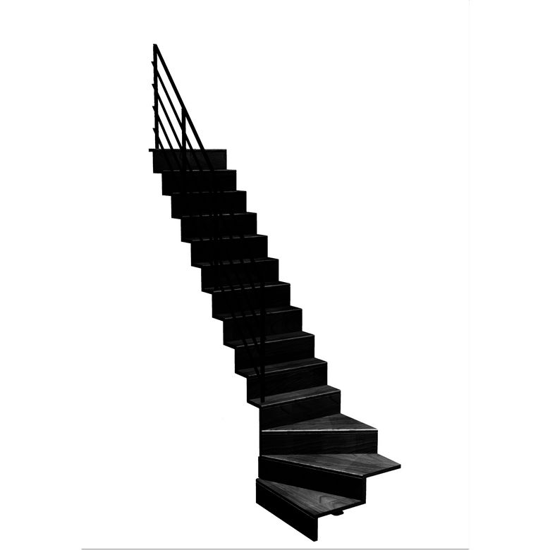 Escalier Jazz quart tournant bas rampe Fera