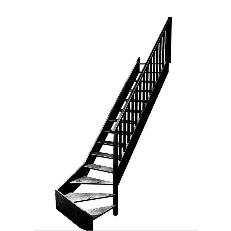 Escalier Aria quart tournant bas rampe Idéal