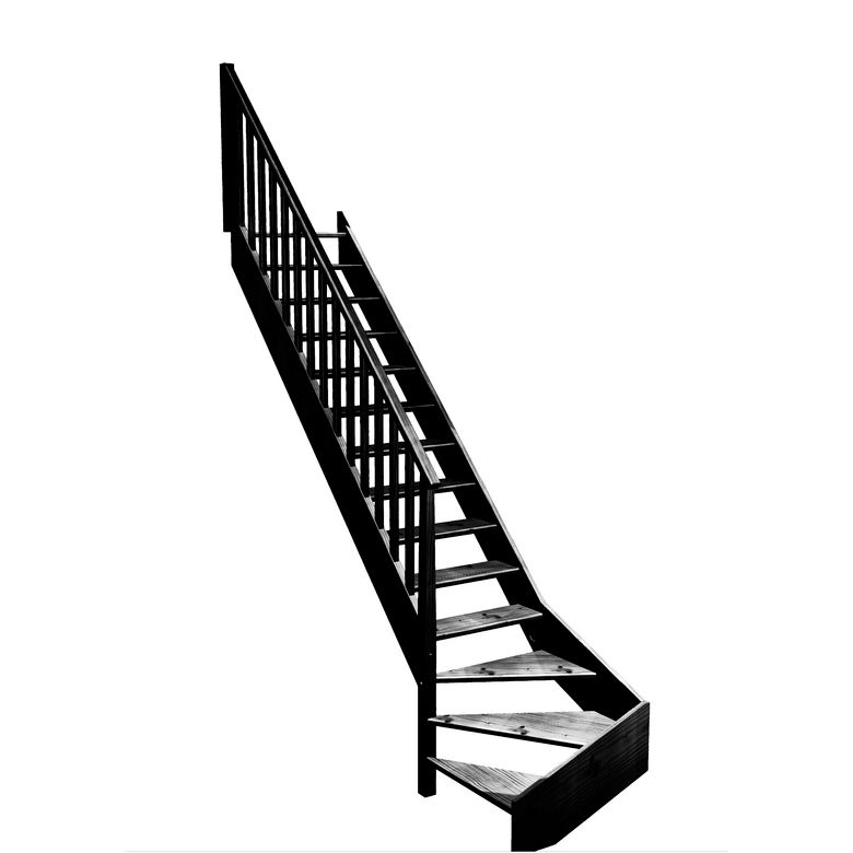 Escalier Aria quart tournant bas rampe Idéal