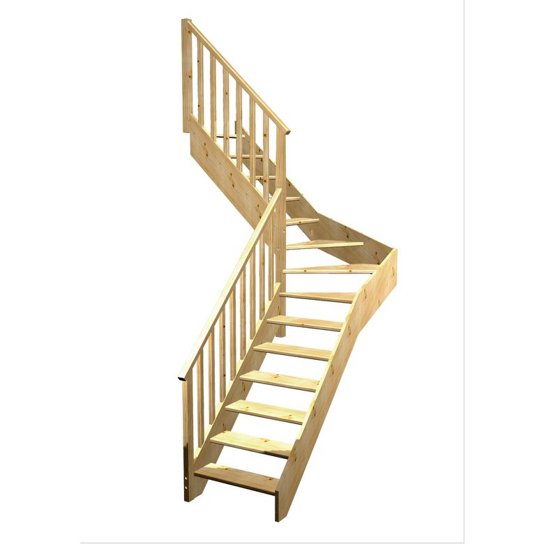 Escalier Aria quart tournant intermédiaire rampe Idéal