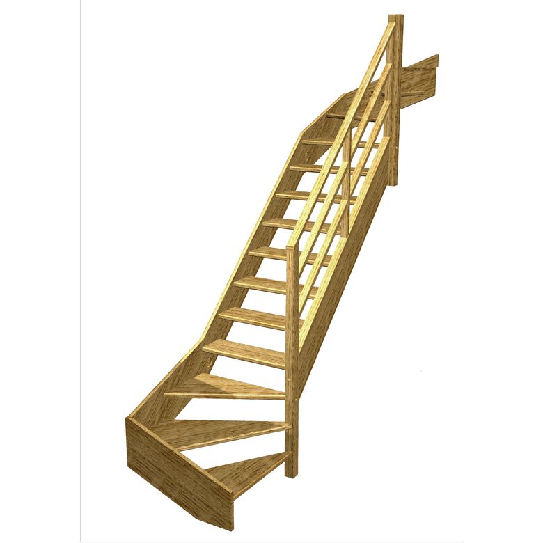 Escalier Aria double quart tournant haut & bas rampe Eden