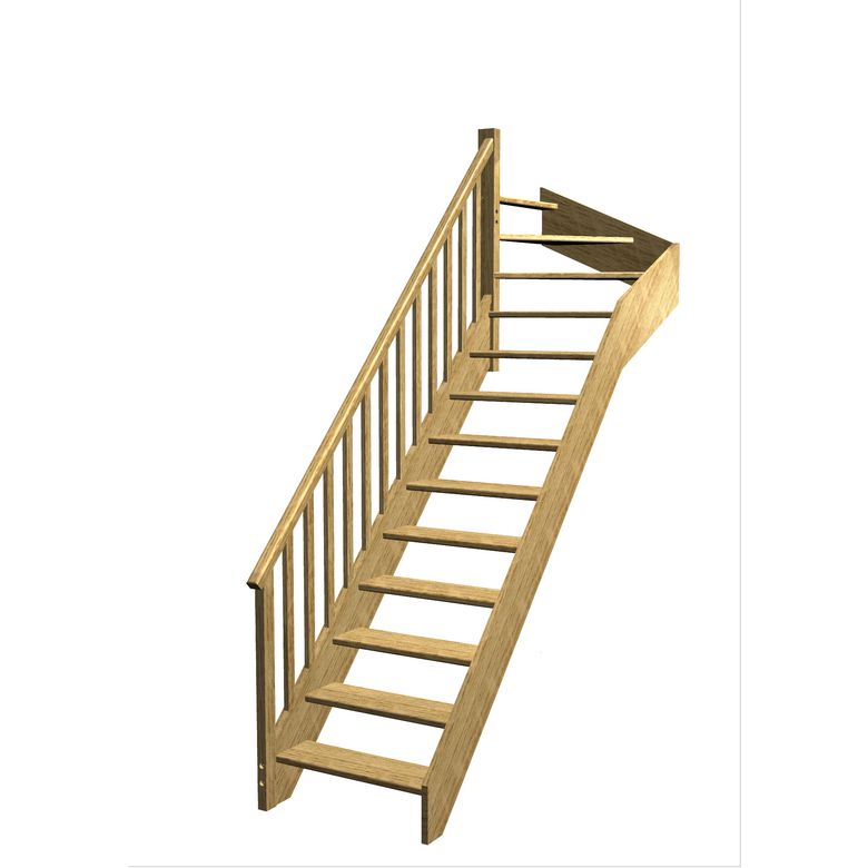 Escalier Aria quart tournant haut rampe Idéal