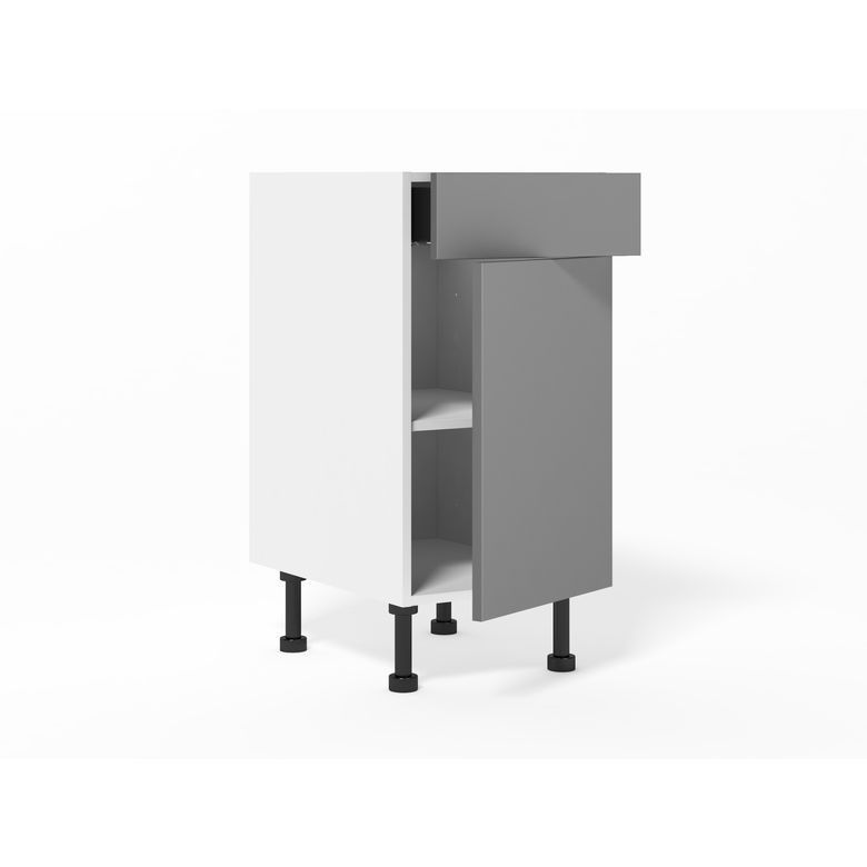 Meuble bas de rangement de cuisine petite largeur,1 porte,1 tiroir,1 tablette