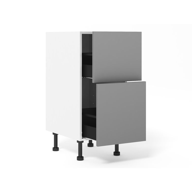 Meuble bas 2 tiroirs range-casseroles inégaux