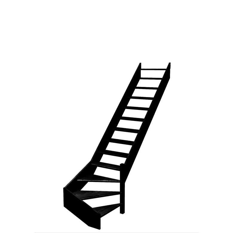 Escalier Aria quart tournant bas sans rampe