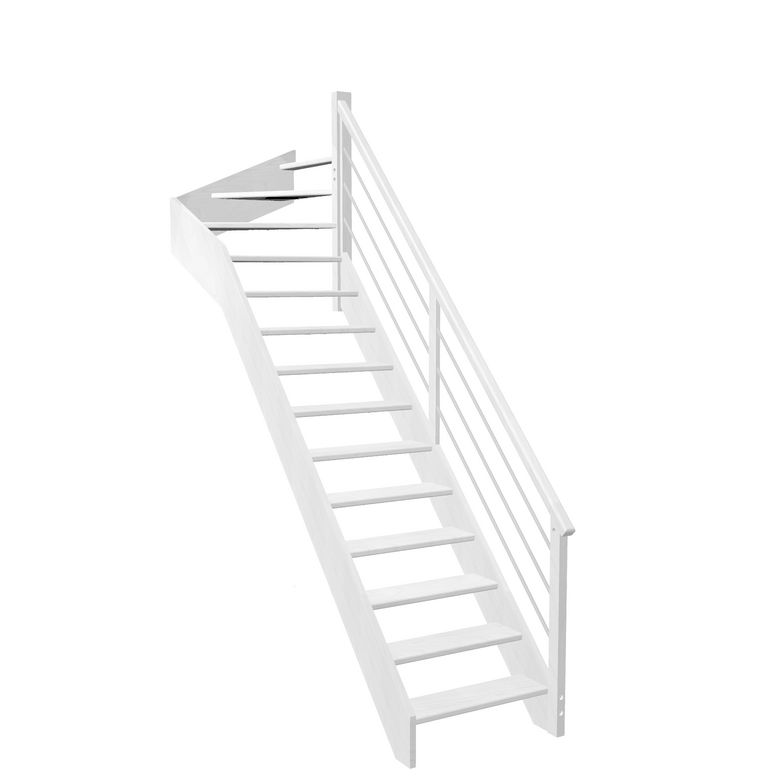 Escalier Aria quart tournant haut rampe Régate tubes acier