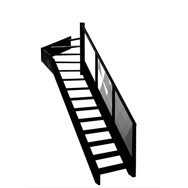 Escalier Aria quart tournant haut rampe Emerence