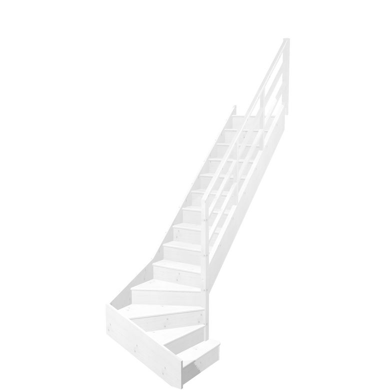 Escalier Faubourg quart tournant bas marche débordante rampe Eden