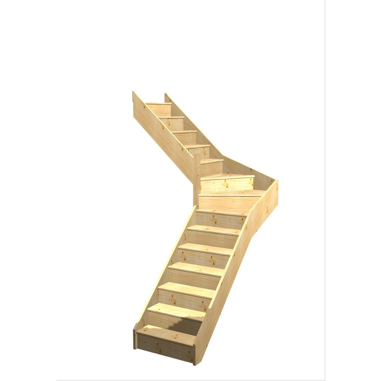 Escalier Faubourg quart tournant intermédiaire sans rampe