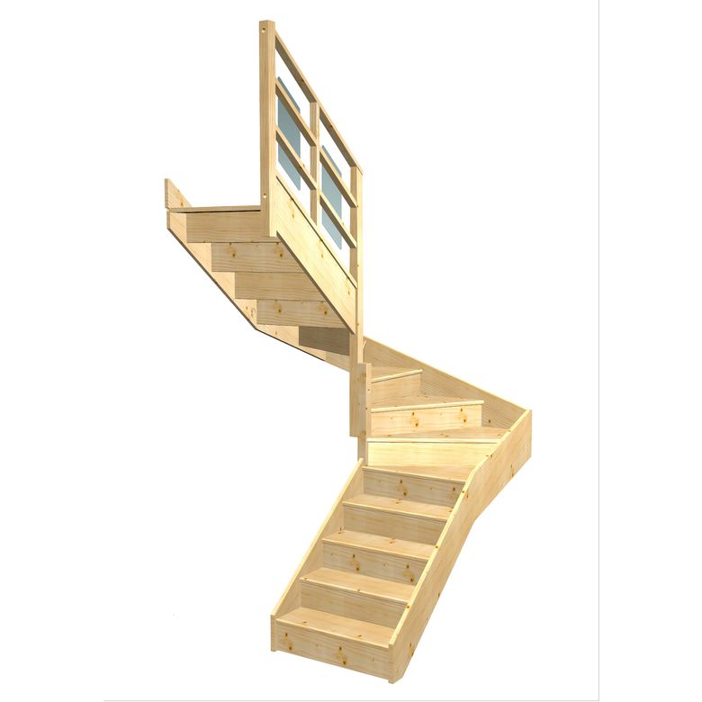 Escalier Faubourg 2/4 t. inter Sapin Eden  h.274 R.180 Gauche Main Image