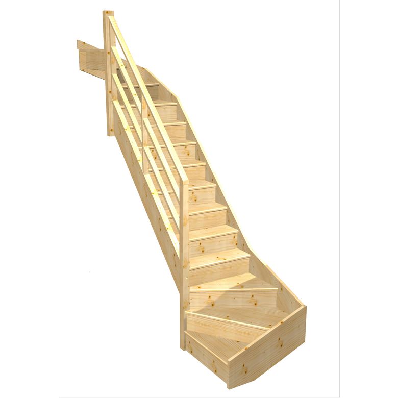 Escalier Faubourg 2/4 t. haut et bas Sapin Eden  h.274 R.85 Gauche Main Image