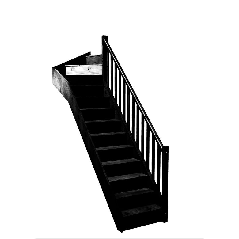 Escalier Faubourg quart tournant haut rampe Moulure