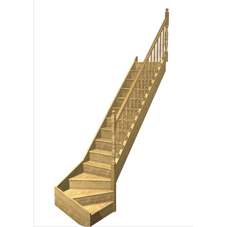 Escalier Faubourg quart tournant bas rampe Antique