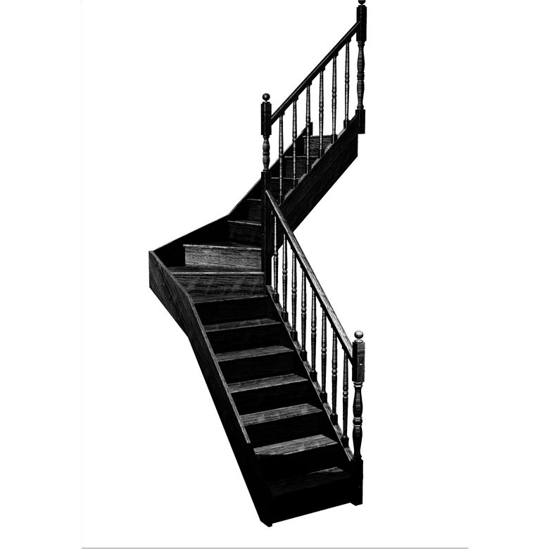 Escalier Faubourg quart tournant intermédiaire rampe Antique