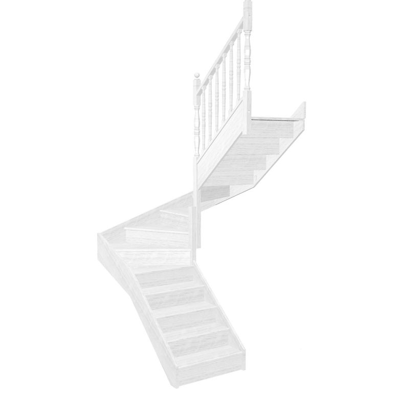 Escalier Faubourg double quart tournant intermédiaire rampe Antique