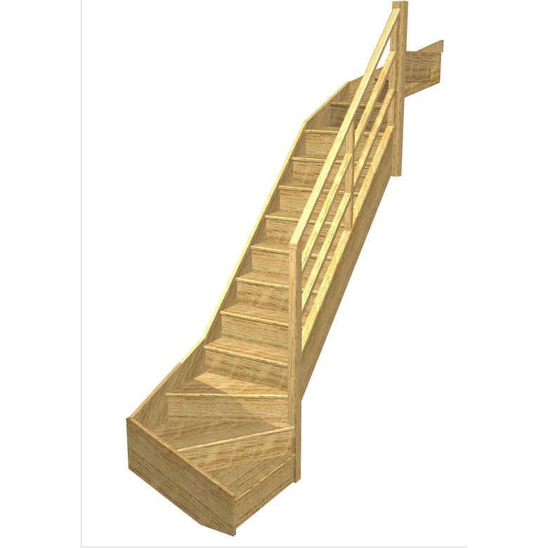 Escalier Faubourg double quart tournant haut & bas rampe Eden