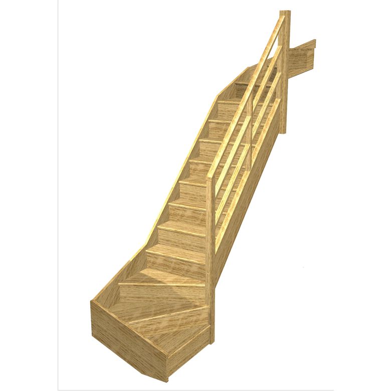 Escalier Faubourg double quart tournant haut & bas rampe Eden