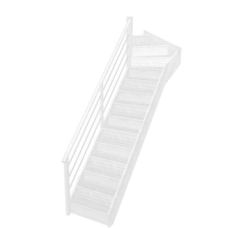 Escalier Faubourg quart tournant haut rampe Régate tubes acier