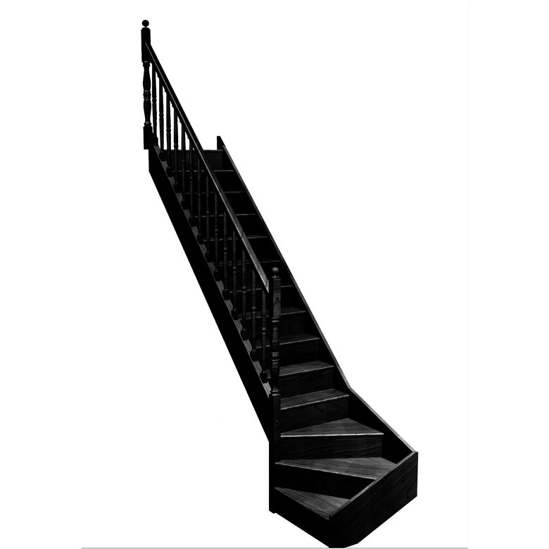 Escalier Faubourg quart tournant bas rampe Antique