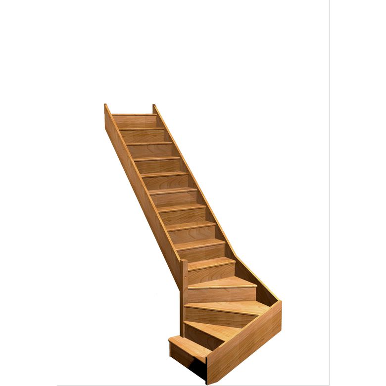 Escalier Faubourg 1/4 t. bas déb. Hêtre S/Rampe Moyen h.274 R.280 Gauche Main Image