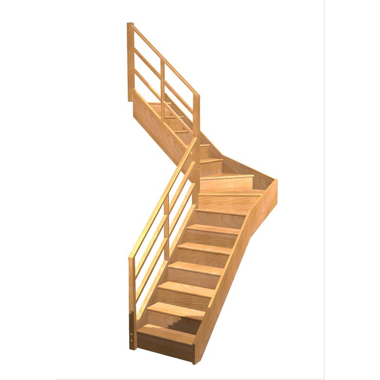Escalier Faubourg 1/4 t. inter Hêtre Eden  h.274 R.176 Gauche Main Image