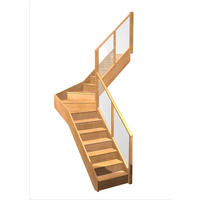Escalier Faubourg 1/4 t. inter Hêtre Emerence Vernis inc. h.274 R.176 Droite Main Image