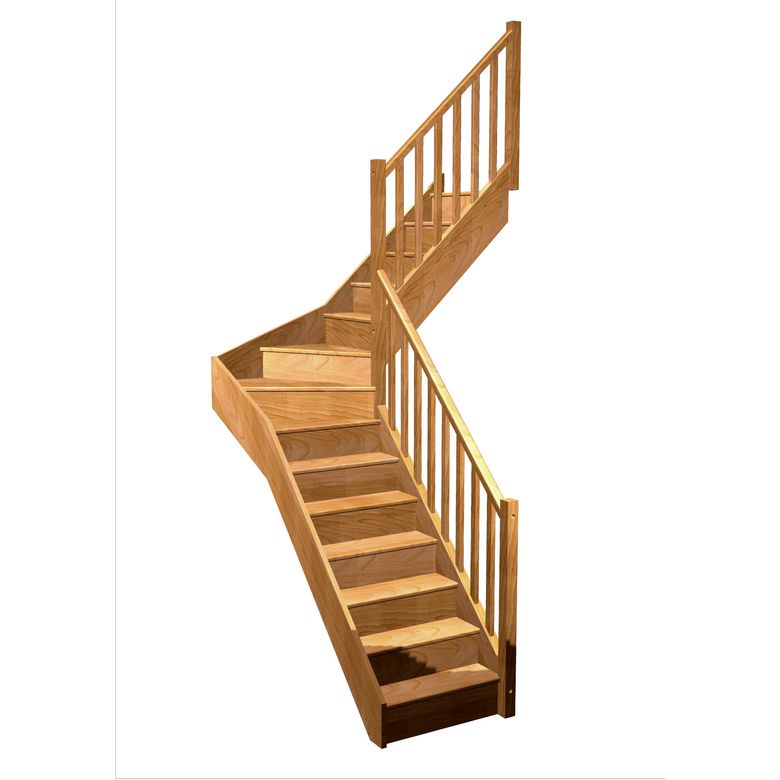 Escalier Faubourg quart tournant intermédiaire rampe Moulure