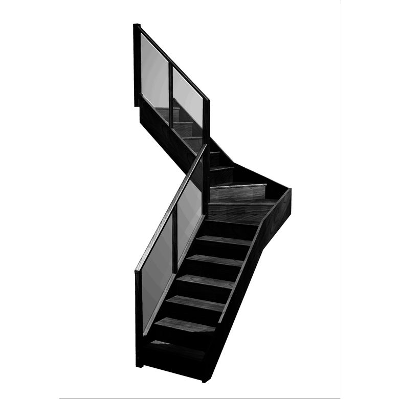 Escalier Faubourg quart tournant intermédiaire rampe Emerence