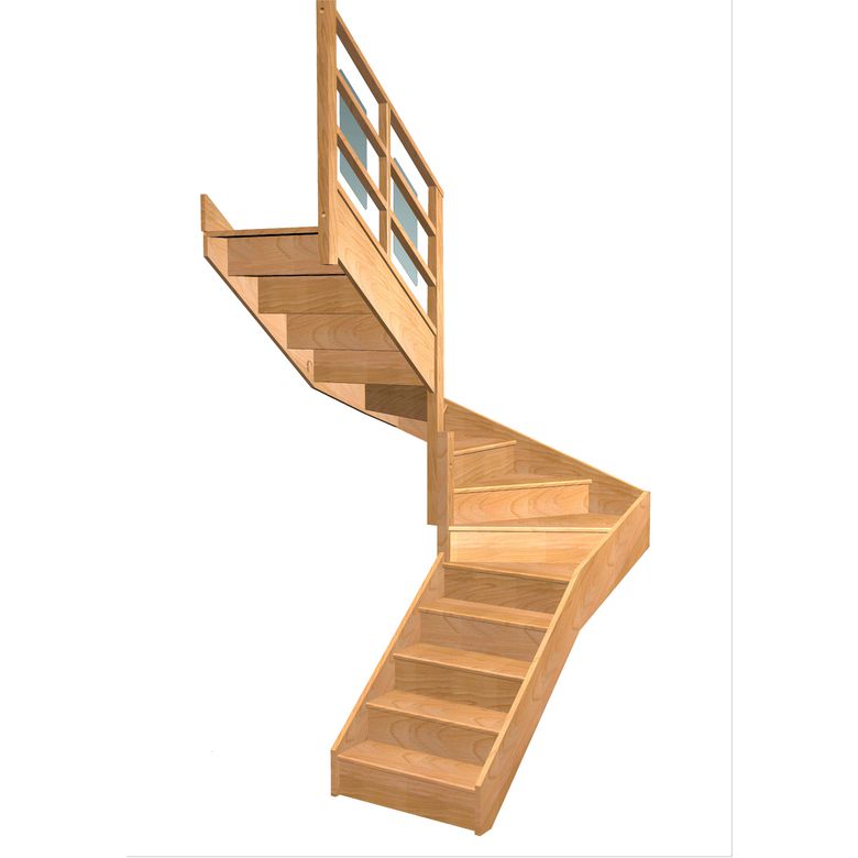 Escalier Faubourg double quart tournant intermédiaire rampe Eden