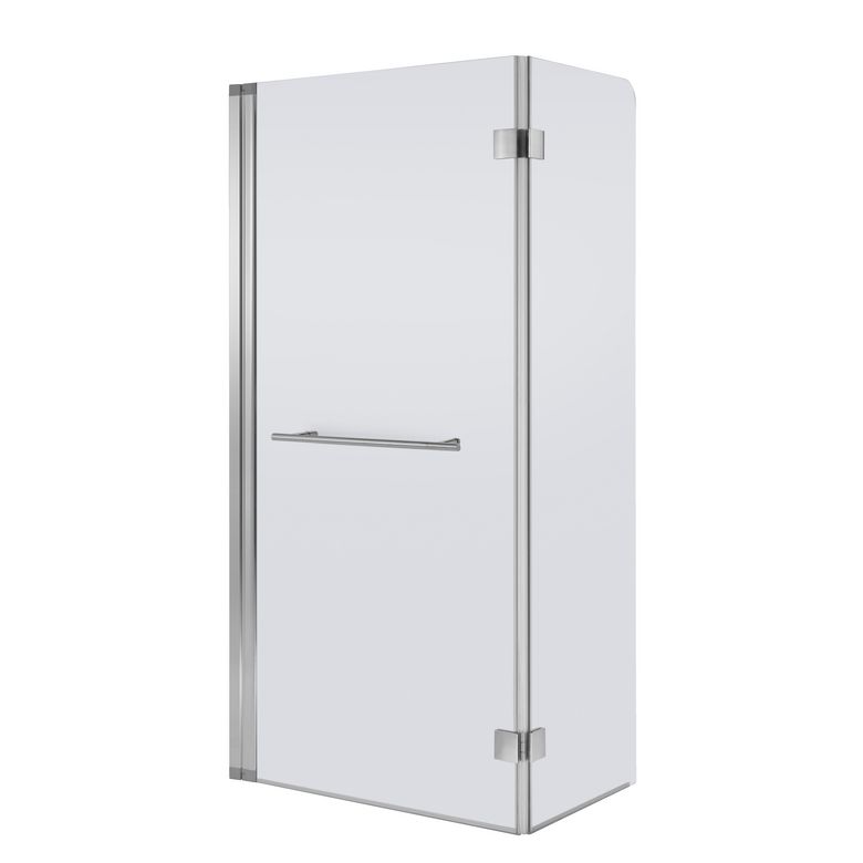 Pare bain CRYSTAL 2 volets pivot. H.150 x l.112 verre transparent anticalc chrom Main Image