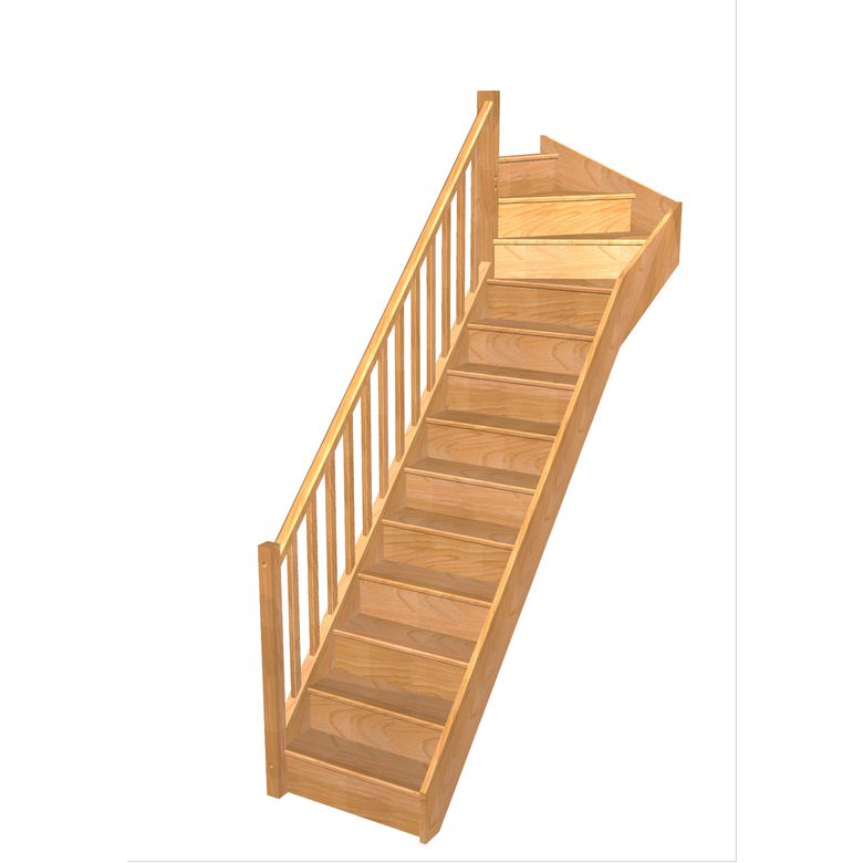 Escalier Faubourg quart tournant haut rampe Moulure