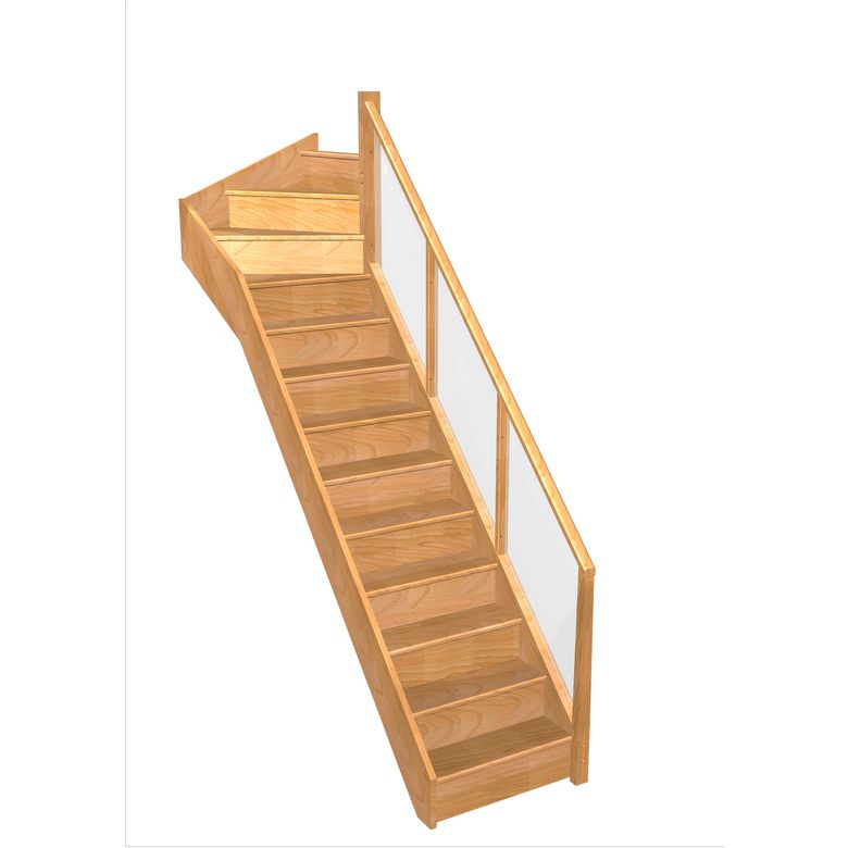 Escalier Faubourg 1/4 t. haut Hêtre Emerence Vernis inc. h.274 R.85 Droite Main Image