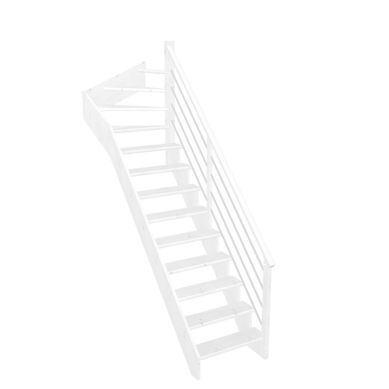 Escalier Ouessant quart tournant haut rampe Régate tubes inox