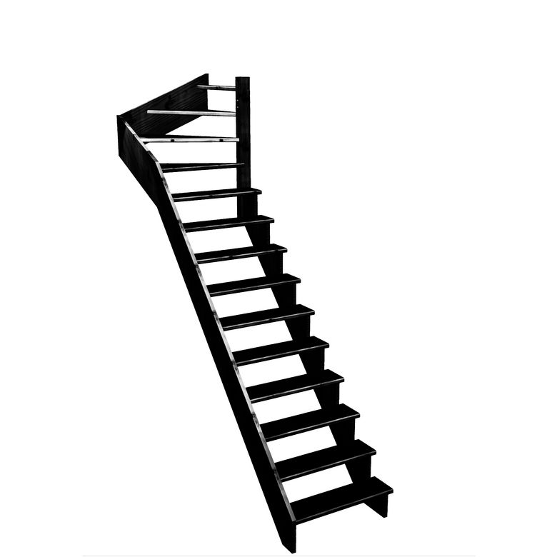 Escalier Ouessant quart tournant haut sans rampe