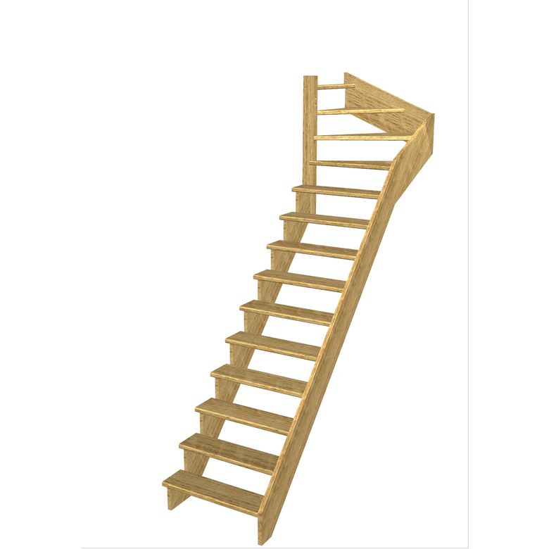 Escalier Ouessant quart tournant haut sans rampe