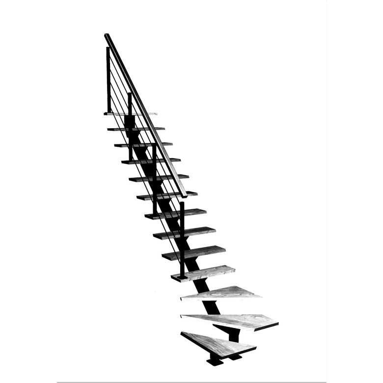 Escalier Elliot quart tournant bas rampe Epure tubes