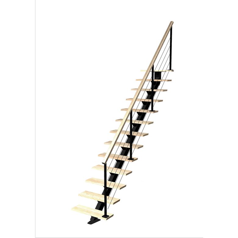 Escalier Elliot Droit Hêtre Cubik câbles h.274 R.264 Droite Main Image