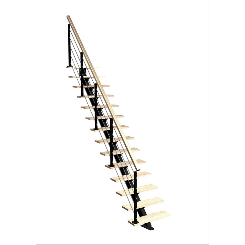 Escalier Elliot droit rampe Epure tubes