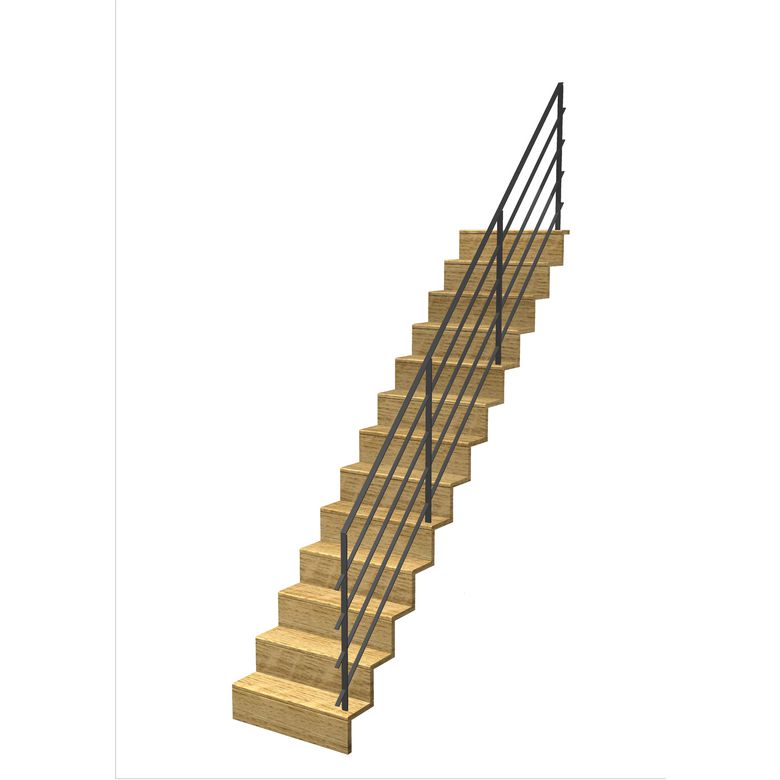 Escalier Jazz Droit Chêne Fera Vernis inc. h.273 R.264 Droite Main Image