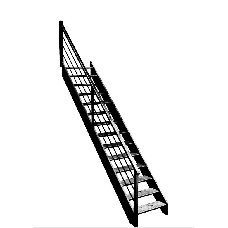 Escalier Aria droit rampe Régate tubes acier
