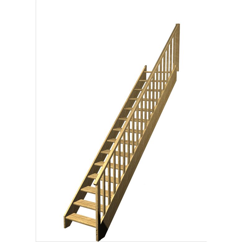 Escalier Aria Droit Chêne Idéal  h.274 R.290 Droite Main Image