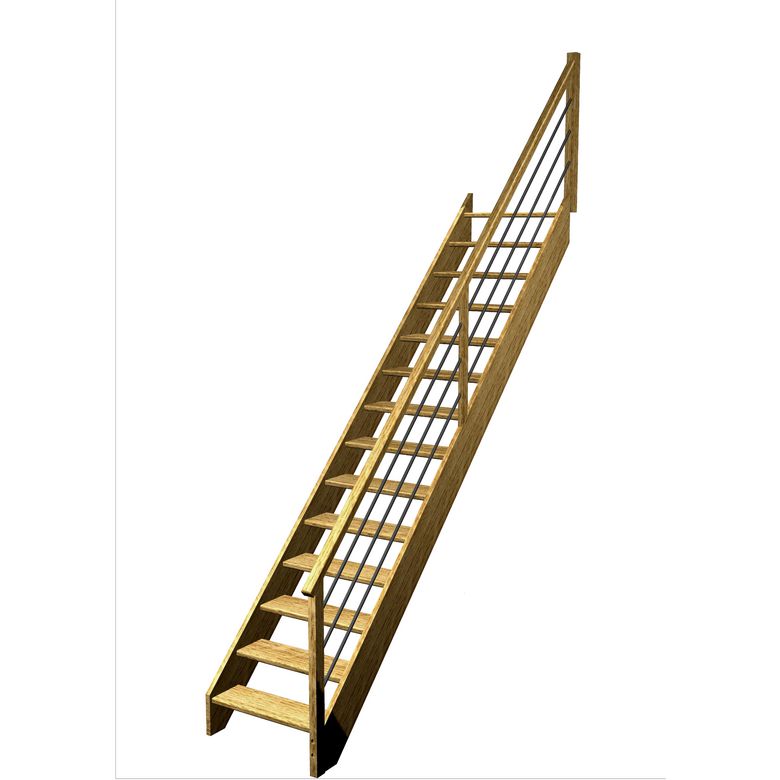 Escalier Aria droit rampe Régate tubes inox