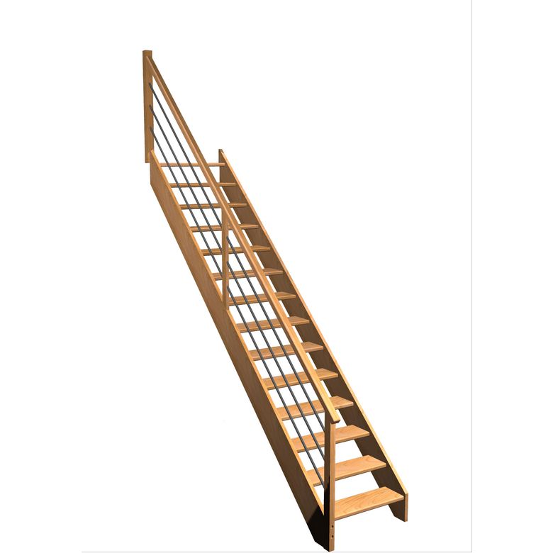 Escalier Aria droit rampe Régate tubes inox