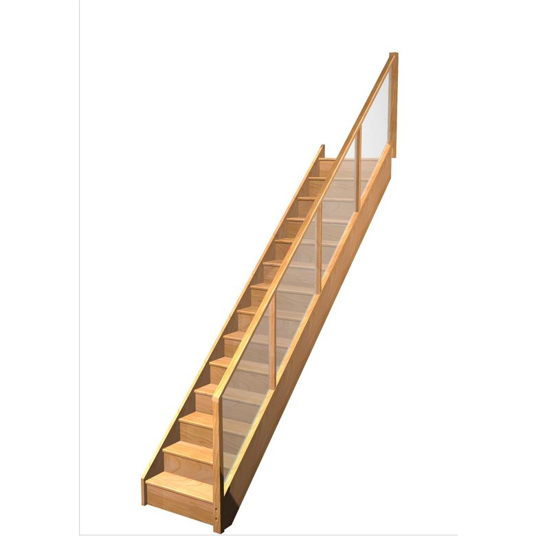 Escalier Faubourg Droit Hêtre Emerence Vernis inc. h.274 R.290 Droite Main Image