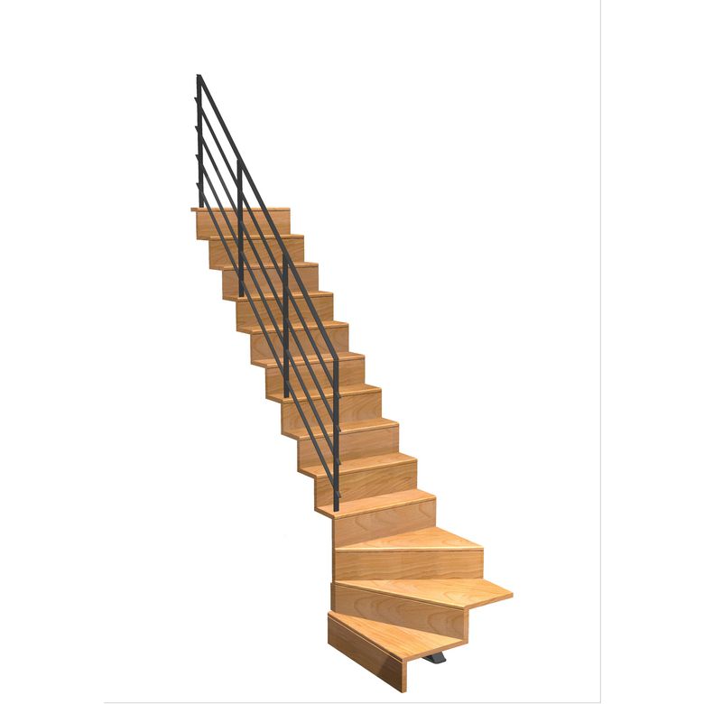 Escalier Jazz quart tournant bas rampe Fera
