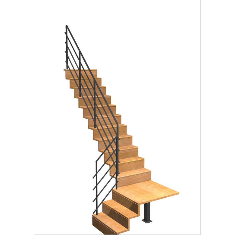 Escalier Jazz 1/4 t. palier Hêtre Fera  h.273 R.300 Gauche Main Image