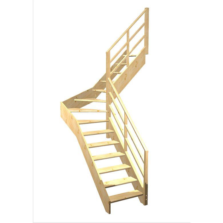 Escalier Aria quart tournant intermédiaire rampe Eden