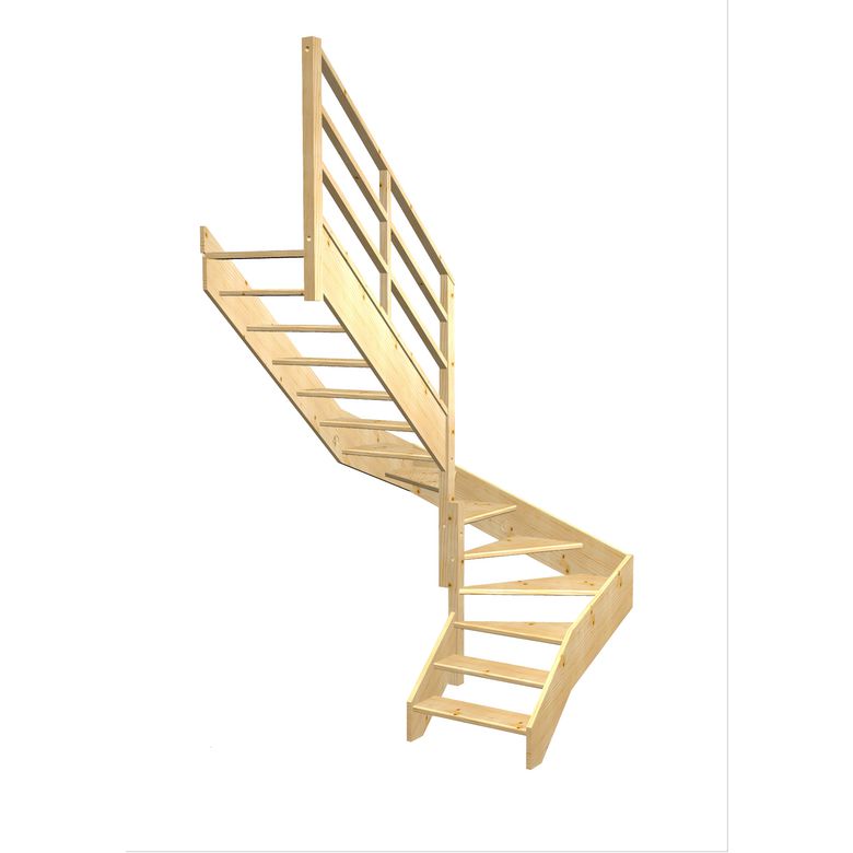 Escalier Aria 2/4 t. inter Sapin Eden  h.274 R.199 Gauche Main Image