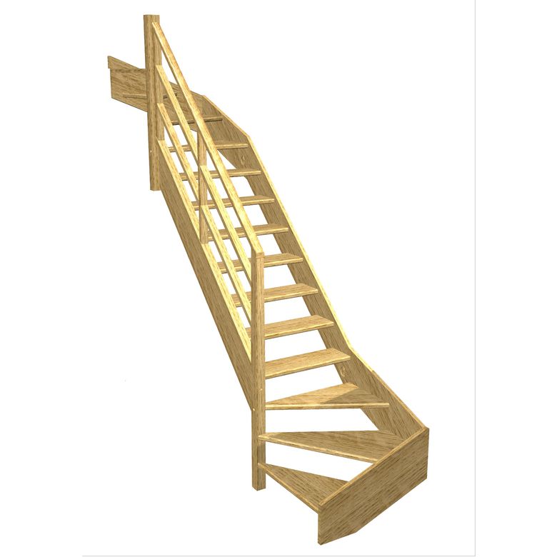 Escalier Aria double quart tournant haut & bas rampe Eden