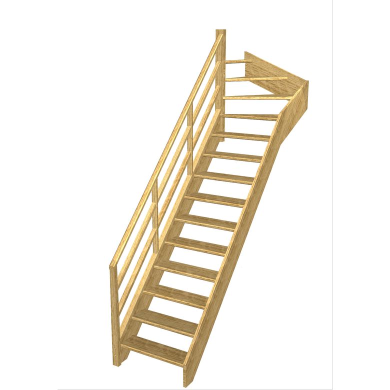 Escalier Aria quart tournant haut rampe Eden